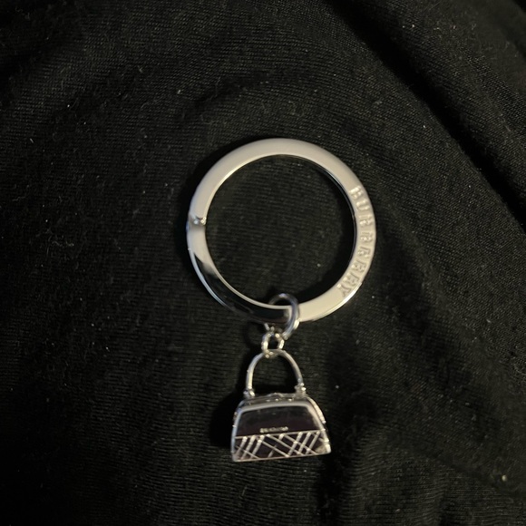 BURBERRY NIB Silver purse charm fob or keyring - Nova Check Plaid - Picture 5 of 5